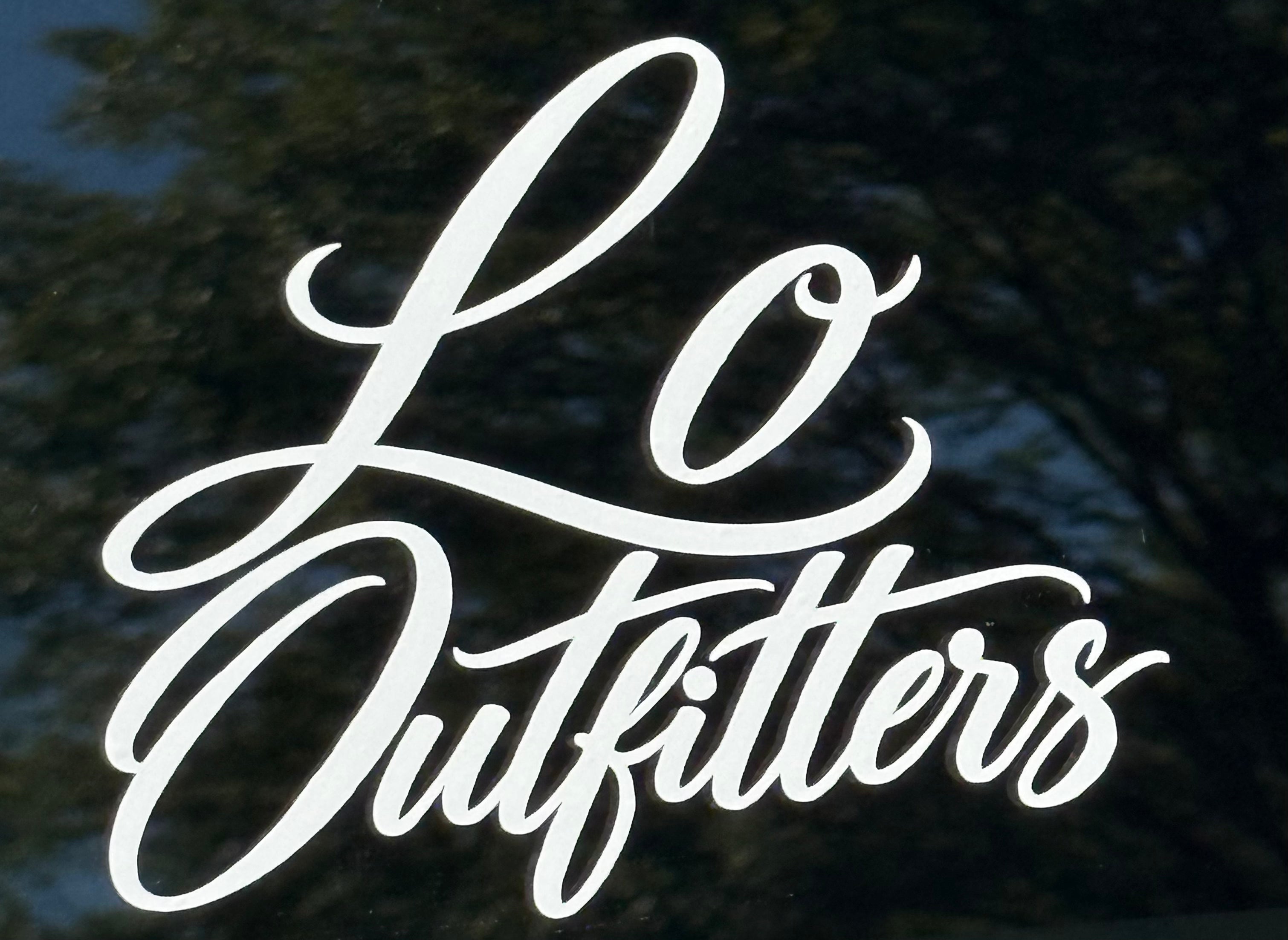 Cursive Logo Premium Vinyl 6in White (Side Glass)